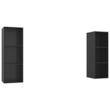 Wall-mounted TV Cabinets 2 pcs High Gloss Black Engineered Wood