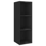 Wall-mounted TV Cabinets 2 pcs High Gloss Black Engineered Wood