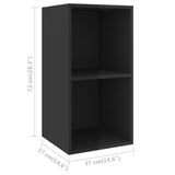 Wall-mounted TV Cabinets 4 pcs High Gloss Black Engineered Wood