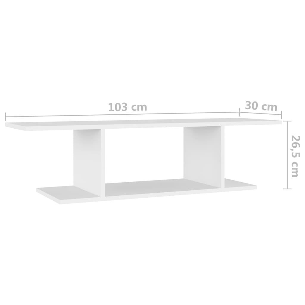 Wall Mounted TV Cabinet White 103x30x26.5 cm