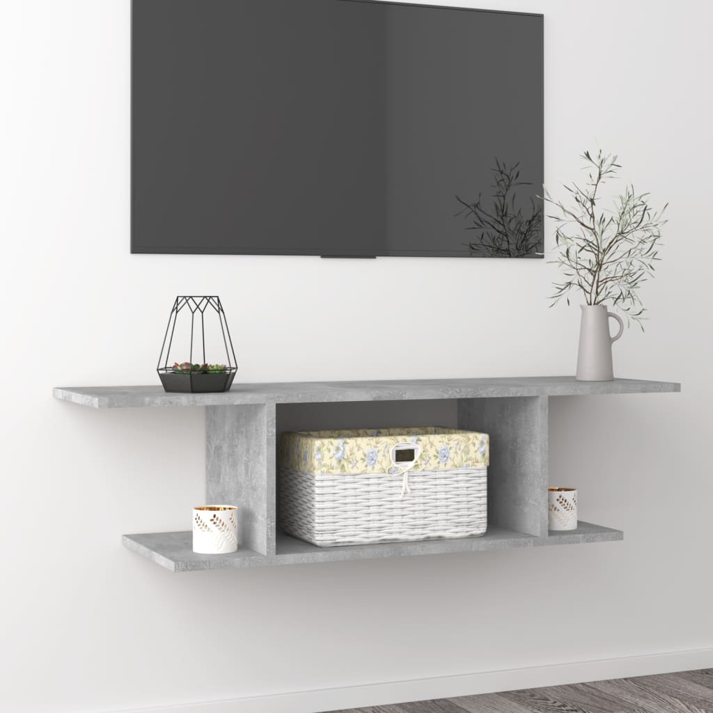 Wall Mounted TV Cabinet Concrete Grey 103x30x26.5 cm