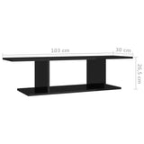 Wall Mounted TV Cabinet High Gloss Black 103x30x26.5 cm