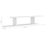 Wall-Mounted TV Shelf White 125x18x23 cm Engineered Wood