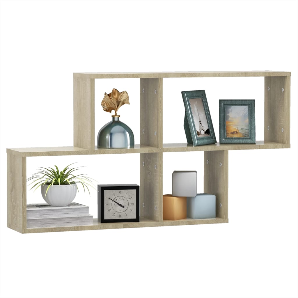 Wall Shelf Sonoma Oak 100x18x53 cm Engineered Wood