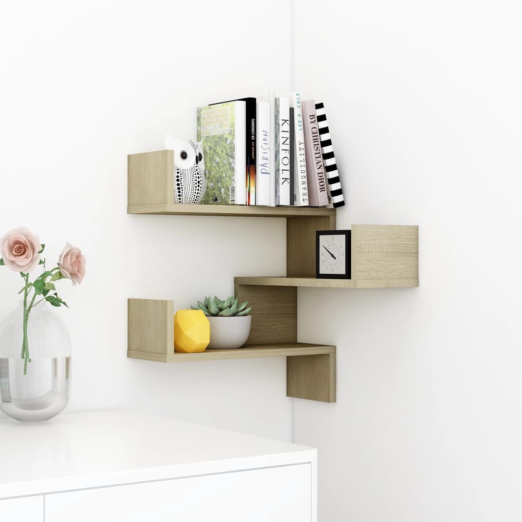 Wall Corner Shelf Sonoma Oak 40x40x50 cm Engineered Wood