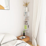 Wall Corner Shelf White 20x20x127.5 cm Engineered Wood