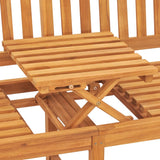 3-Seater Garden Bench with Table 150 cm Solid Teak Wood