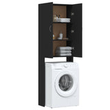 Washing Machine Cabinet Black 64x25.5x190 cm