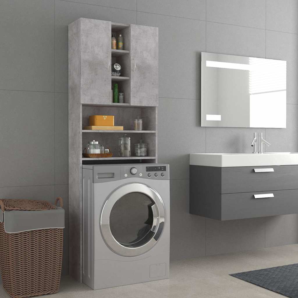 Washing Machine Cabinet Concrete Grey 64x25.5x190 cm