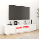 TV Cabinet with LED Lights White 180x35x40 cm