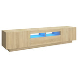 TV Cabinet with LED Lights Sonoma Oak 180x35x40 cm