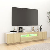 TV Cabinet with LED Lights Sonoma Oak 180x35x40 cm