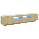 TV Cabinet with LED Lights Sonoma Oak 200x35x40 cm