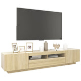 TV Cabinet with LED Lights Sonoma Oak 200x35x40 cm