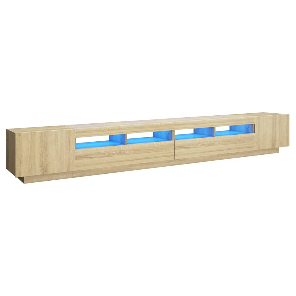 TV Cabinet with LED Lights Sonoma Oak 300x35x40 cm