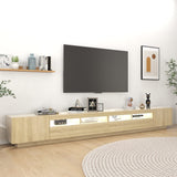 TV Cabinet with LED Lights Sonoma Oak 300x35x40 cm