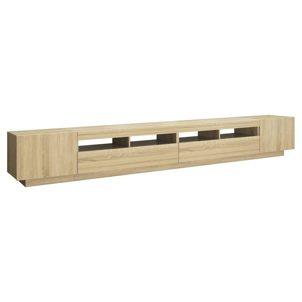 TV Cabinet with LED Lights Sonoma Oak 300x35x40 cm