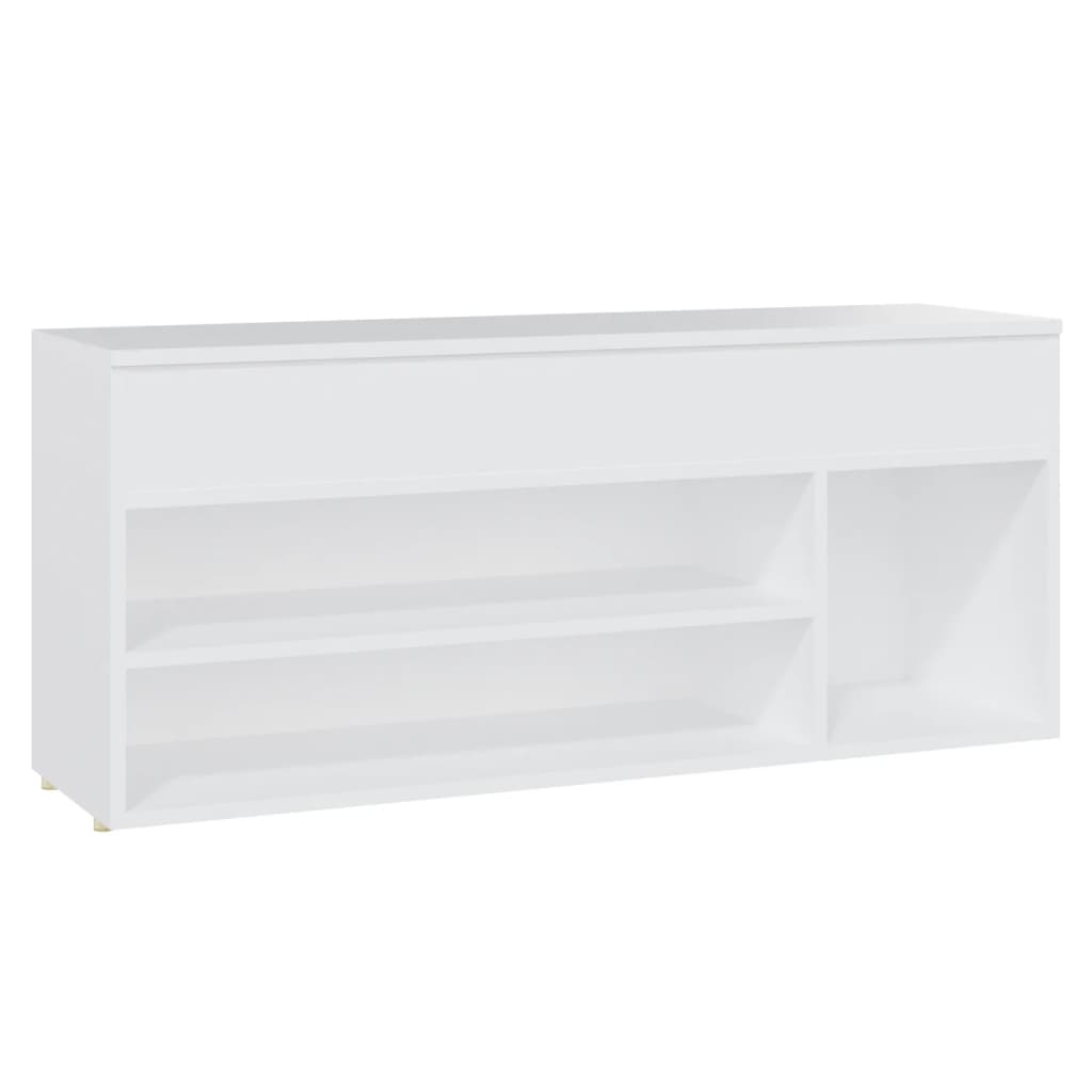 Shoe Bench White 105x30x45 cm Engineered Wood