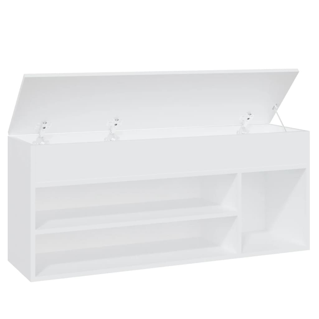 Shoe Bench White 105x30x45 cm Engineered Wood