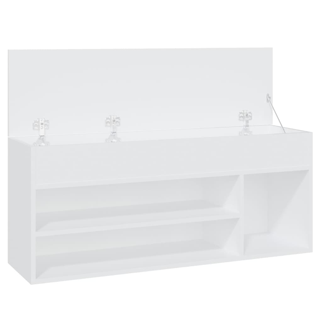 Shoe Bench White 105x30x45 cm Engineered Wood