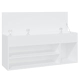 Shoe Bench White 105x30x45 cm Engineered Wood