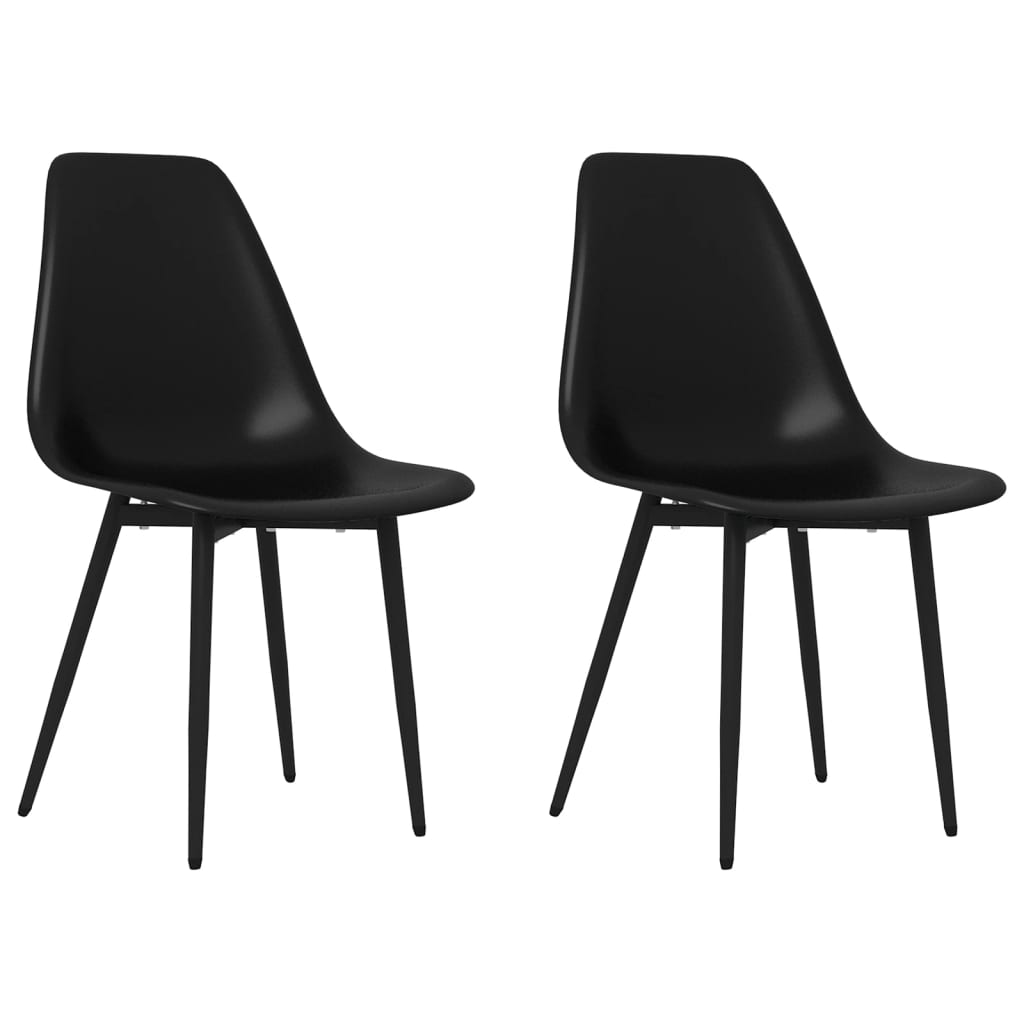 Dining Chairs 2 pcs Black PP