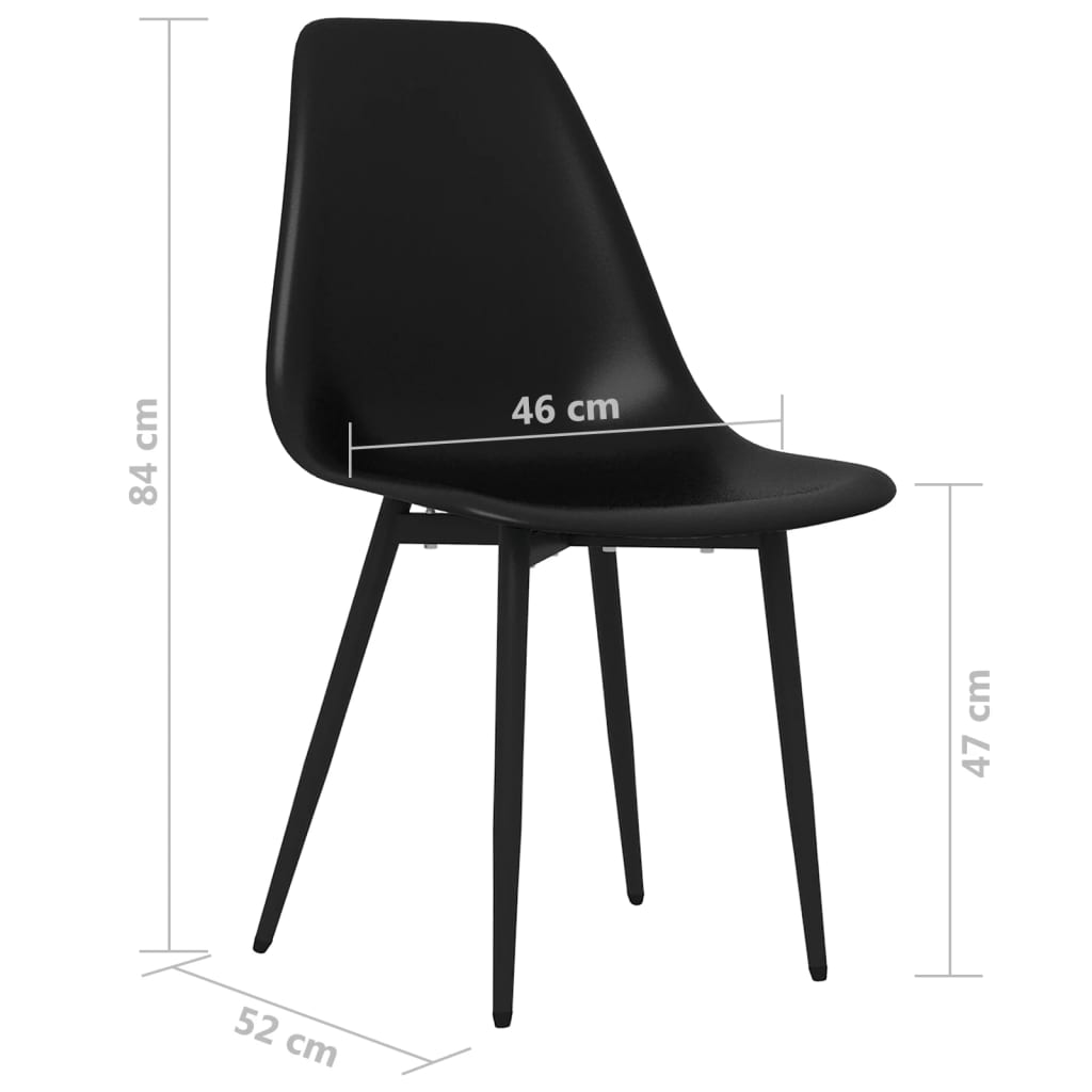 Dining Chairs 2 pcs Black PP