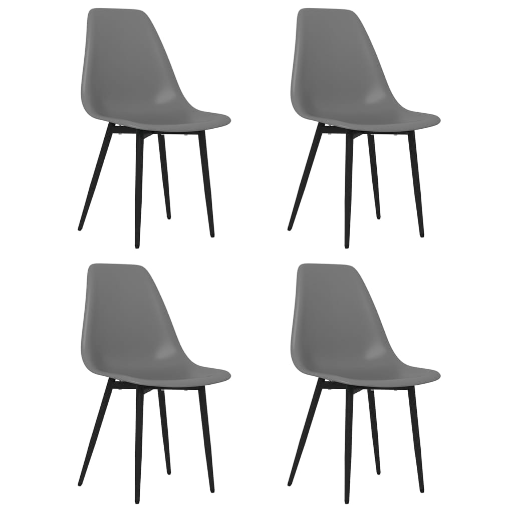 Dining Chairs 4 pcs Grey PP