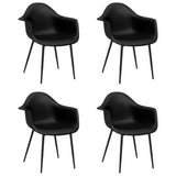 Dining Chairs 4 pcs Black PP