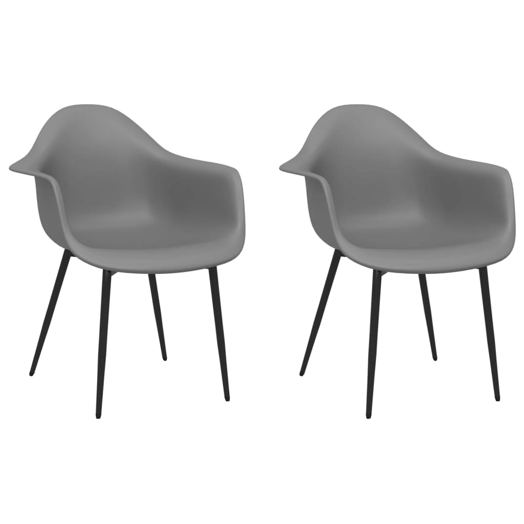 Dining Chairs 2 pcs Grey PP