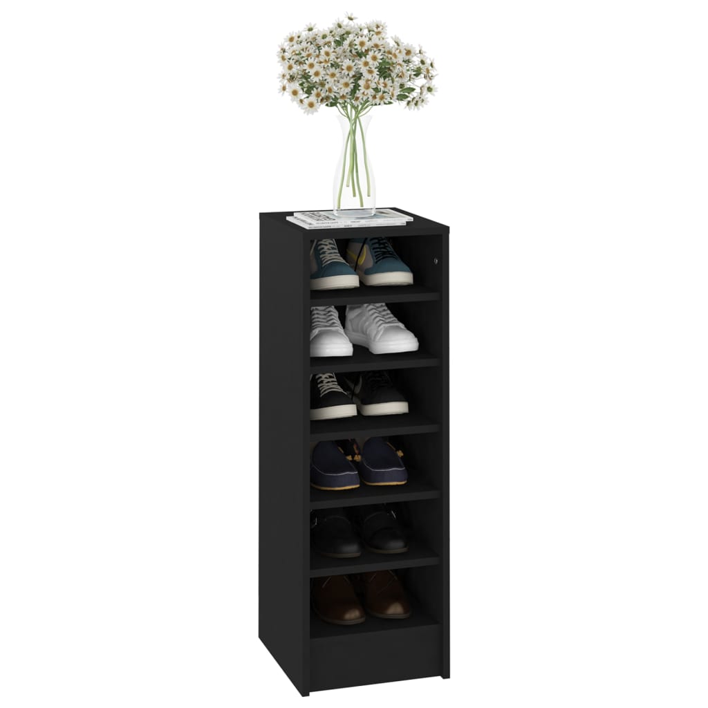 Shoe Cabinet Black 31.5x35x90 cm Engineered Wood