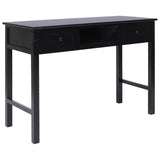 Writing Desk Black 108x45x76 cm Solid Wood Paulownia