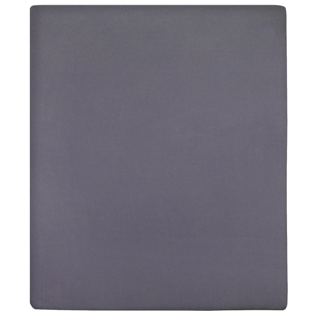 Jersey Fitted Sheets 2 pcs Anthracite 140x200 cm Cotton