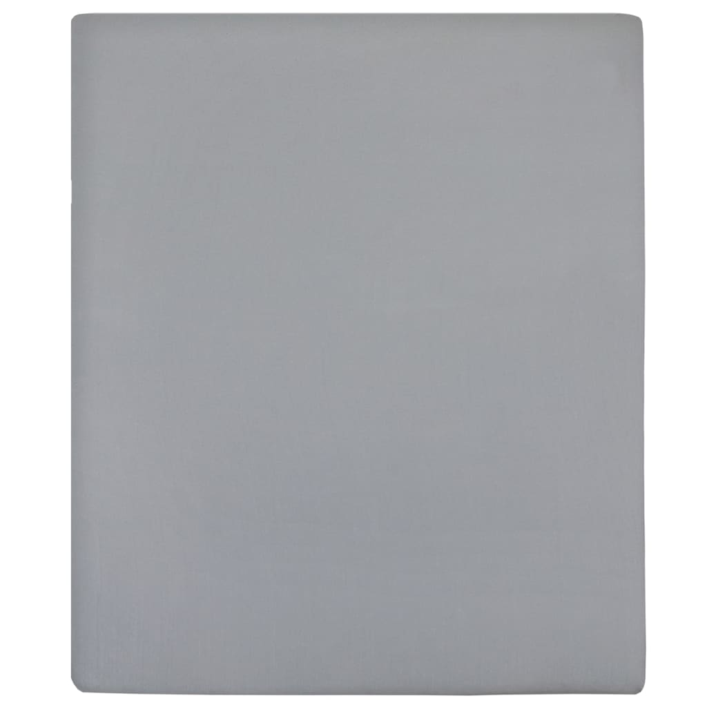 Jersey Fitted Sheet Grey 90x200 cm Cotton