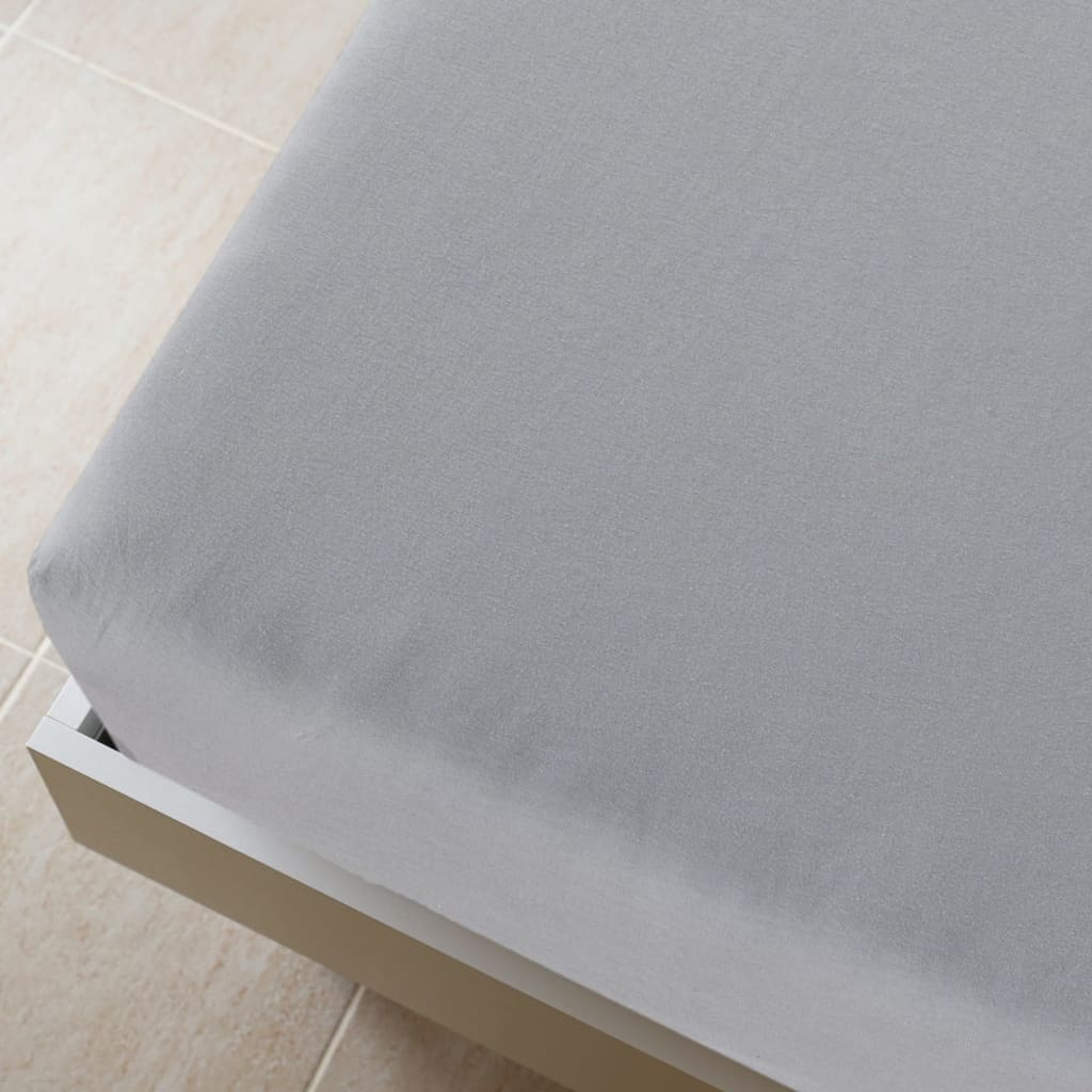 Jersey Fitted Sheet Grey 100x200 cm Cotton