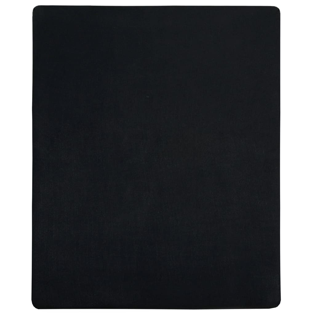 Jersey Fitted Sheet Black 90x200 cm Cotton