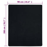 Jersey Fitted Sheet Black 90x200 cm Cotton