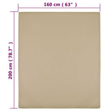 Jersey Fitted Sheet Taupe 160x200 cm Cotton