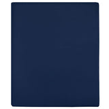 Jersey Fitted Sheets 2 pcs Navy Blue 100x200 cm Cotton