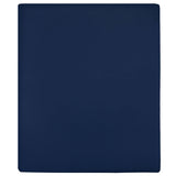 Jersey Fitted Sheets 2 pcs Navy Blue 140x200 cm Cotton