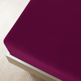 Jersey Fitted Sheet Bordeaux 160x200 cm Cotton