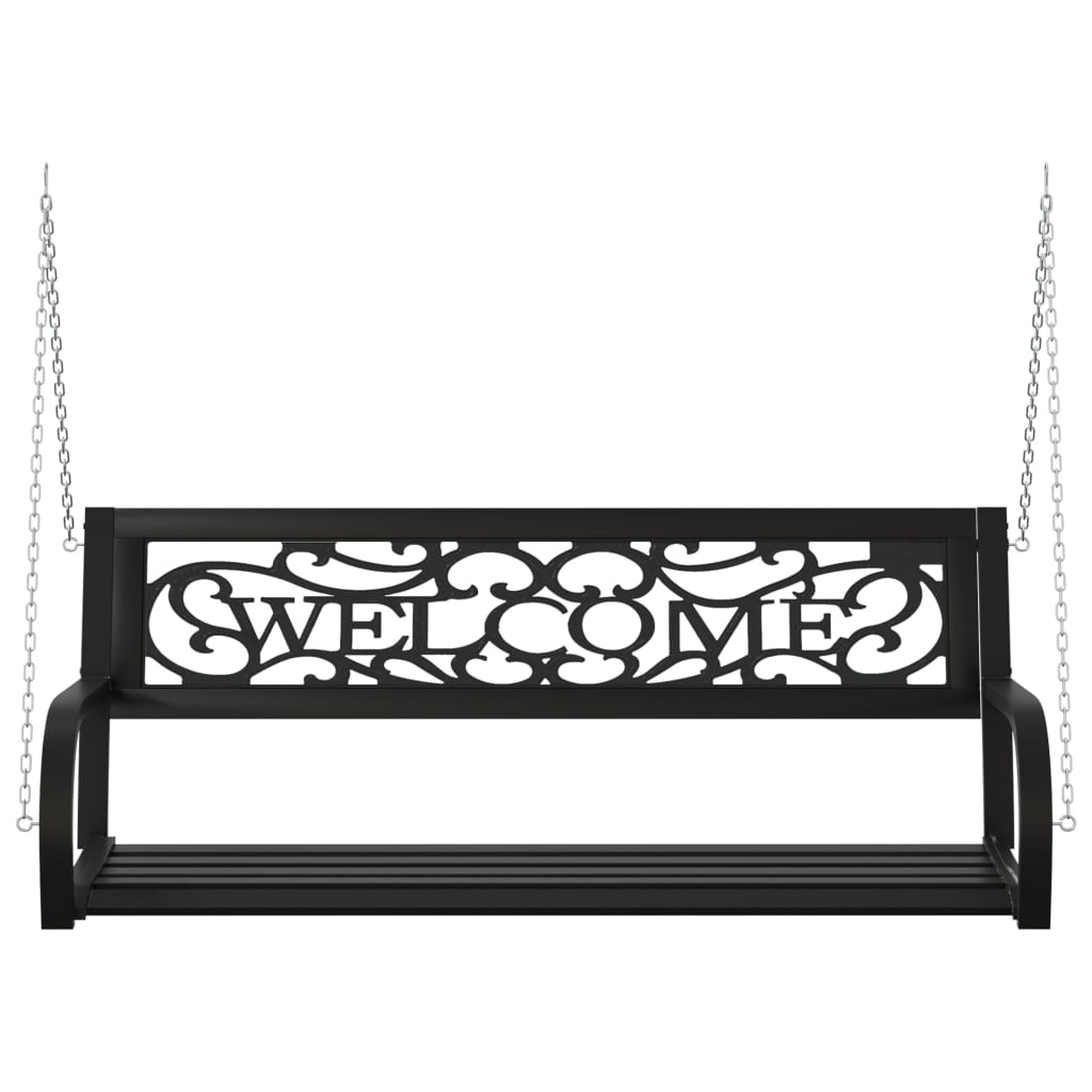 Garden Swing Bench 125 cm Steel and Plastic Black