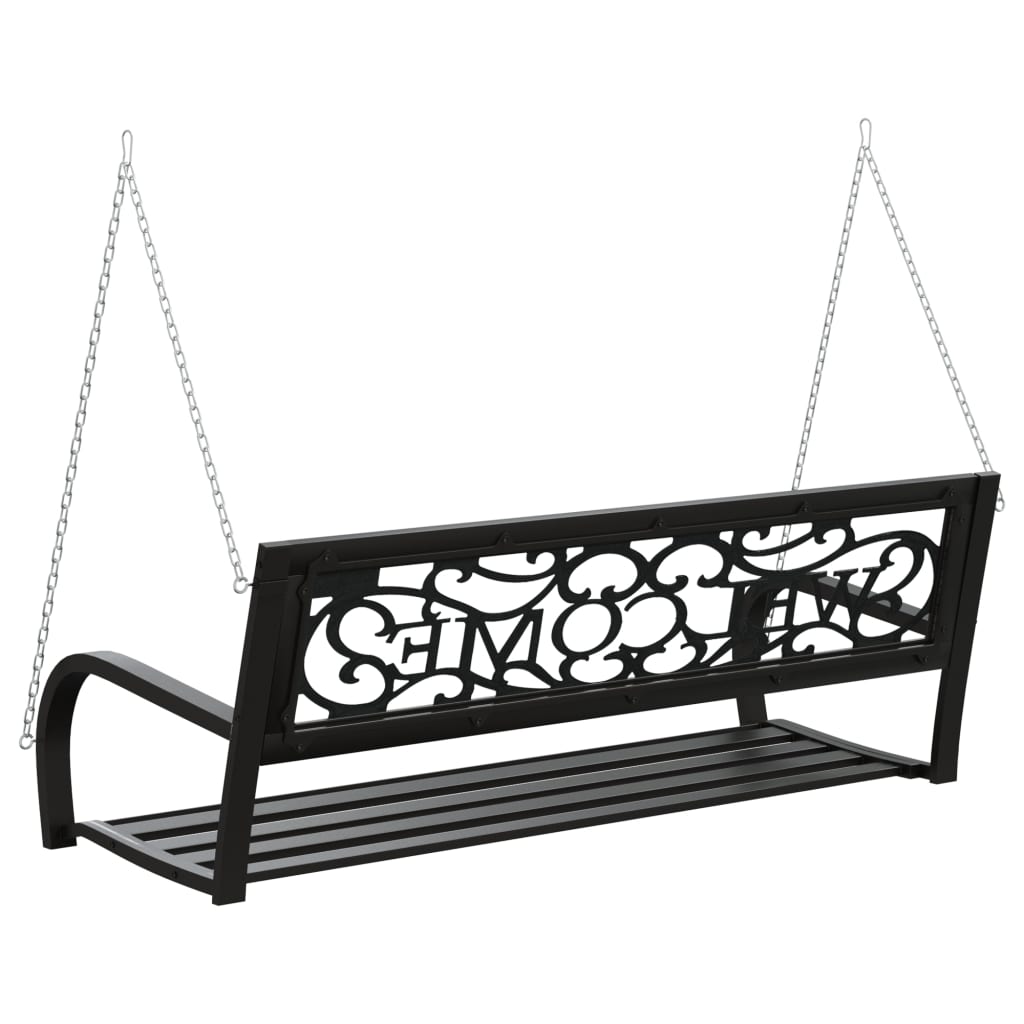 Garden Swing Bench 125 cm Steel and Plastic Black