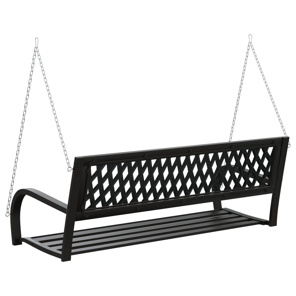 Garden Swing Bench 125 cm Steel and Plastic Black