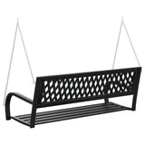 Garden Swing Bench 125 cm Steel and Plastic Black