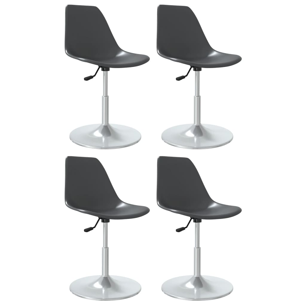 Swivel Dining Chairs 4 pcs Grey PP