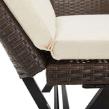 Garden Bench with Cushions Brown 176 cm Poly Rattan