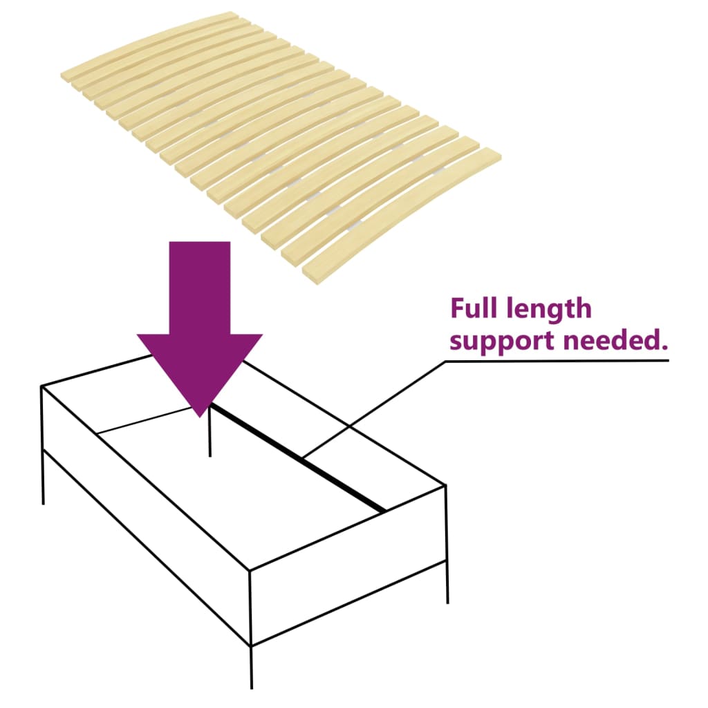 Slatted Bed Base with 24 Slats 100x200 cm