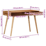 Writing Desk 110x50x76 cm Solid Wood Acacia