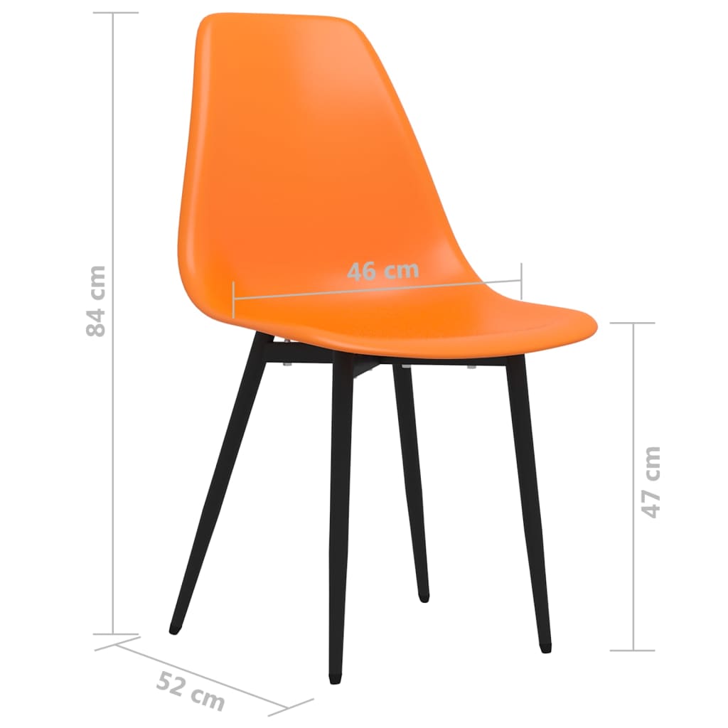 Dining Chairs 6 pcs Orange PP